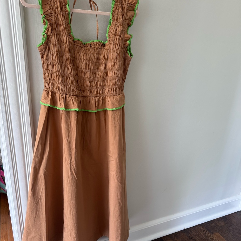Free People Brown Dress with Green Accent